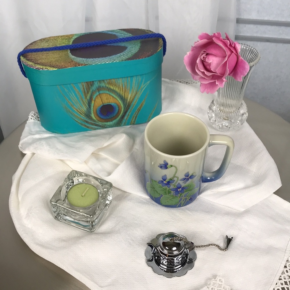 Gift Boxed Tea Time Set | OTAGIRI Mug | Teapot Tea Strainer | Tea Light/Holder